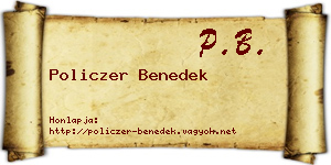 Policzer Benedek névjegykártya